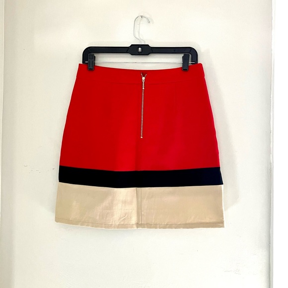Kate Spade Skirt The Rules Red Color block Mini Skirt Size 8 - Picture 4 of 6